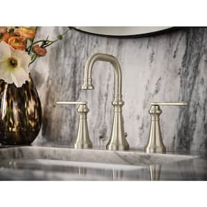 Colinet 8 in. Widespread Double-Handle Bathroom Faucet with Lever Handles in Brushed Nickel