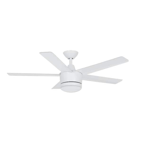 Home Decorators Collection Merwry 48 In Integrated Led Indoor White Ceiling Fan With Light Kit And Remote Control Sw1422 48in Wh - Home Depot Decorators White