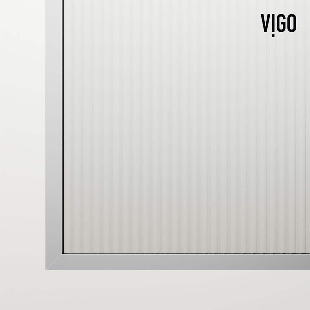 Zenith 34" x 74" Frameless Shower Screen with Fluted Glass in Black