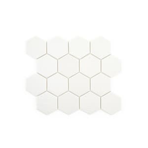 Magma White 10 in. x 11.875 in. Hexagon Matte Glass Wall and Floor Mosaic Tile (0.824 Sq. Ft./Each)