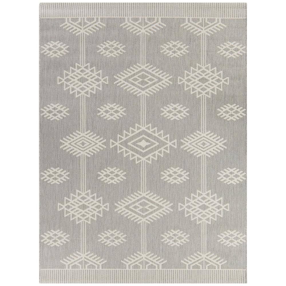 Gillian Grey 7 ft. 10 in. x 10 ft. Geometric Indoor/Outdoor Area Rug