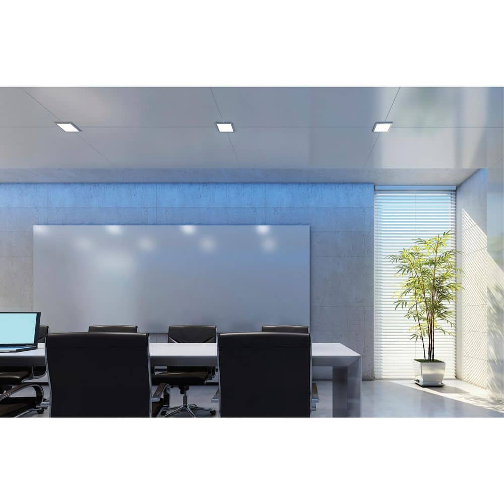 9-Inch Brushed Nickel LED Square Flush Mount Ceiling Light