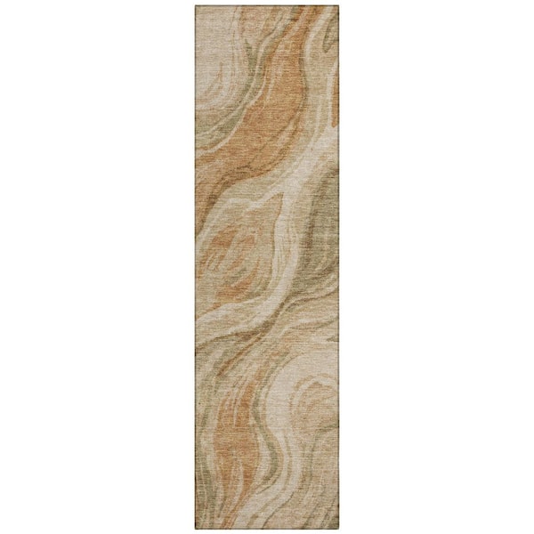Chantille Machine Washable Indoor/Outdoor Abstract ACN3025 Beige 2 ft. x 7 ft. Runner Rug