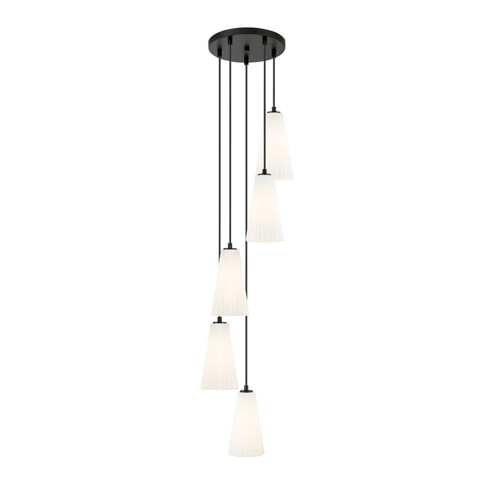Farrell 5-Light in Matte Black Chandelier with no bulbs included