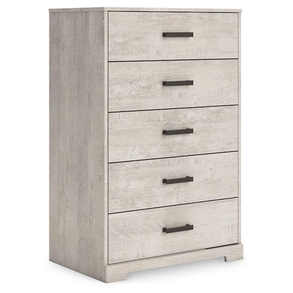 Signature Design By Ashley Shawburn Gray 5 Drawers 29.88 in. Chest of Drawers