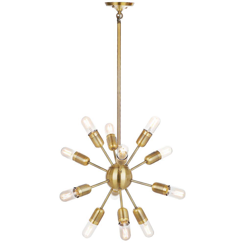 Gold Sputnik 12-Light Glass Chandelier