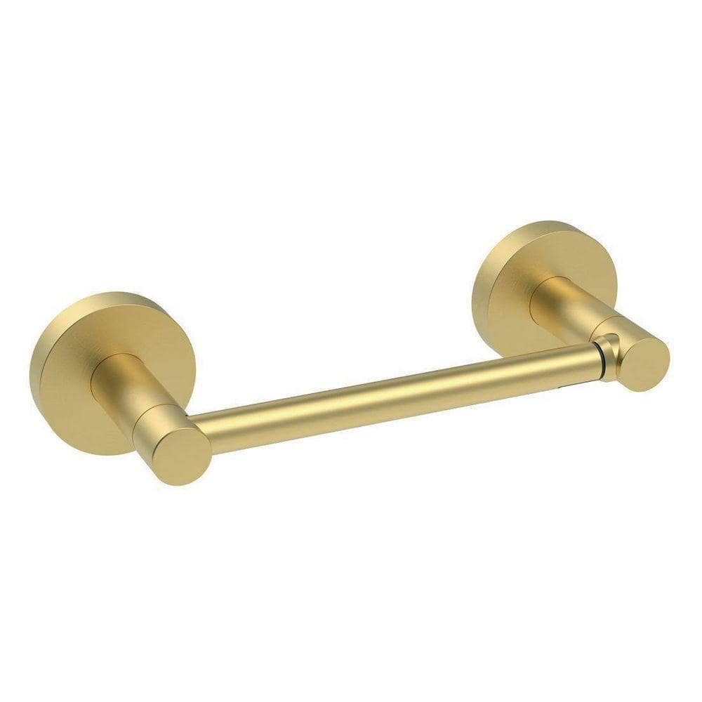 Dracelo Wall Mounted Gold Bathroom Double Post Swivel Satin Nickel Paper Towel Holder