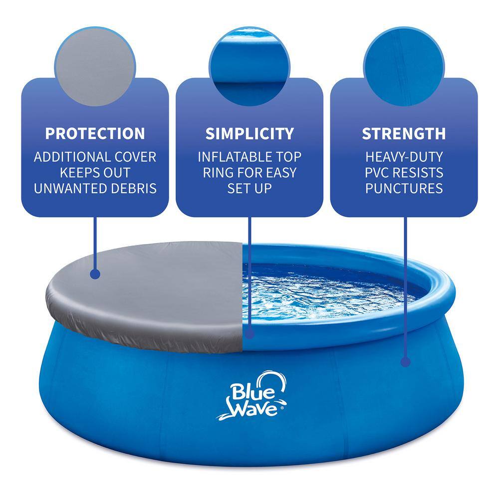 Blue 13ft Round Inflatable Above Ground Pool with Cover