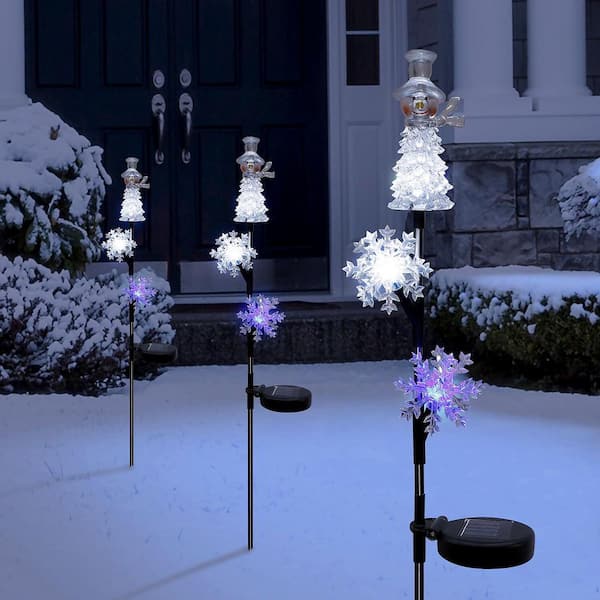 3-D Snowflake Christmas Decoration Ornament 3D Snowflakes Decorations 3 D Indoor Outdoor Snowflakes Xmas Snow White Winter Holiday Plastic Yard