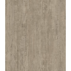 Brown Taupe Dimensional Natural Wood Peel and Stick Vinyl Wallpaper Roll