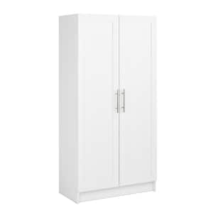 Elite White 16.5 in. D x 32 in. W x 65 in. H Accent Storage Cabinet with Panel Doors