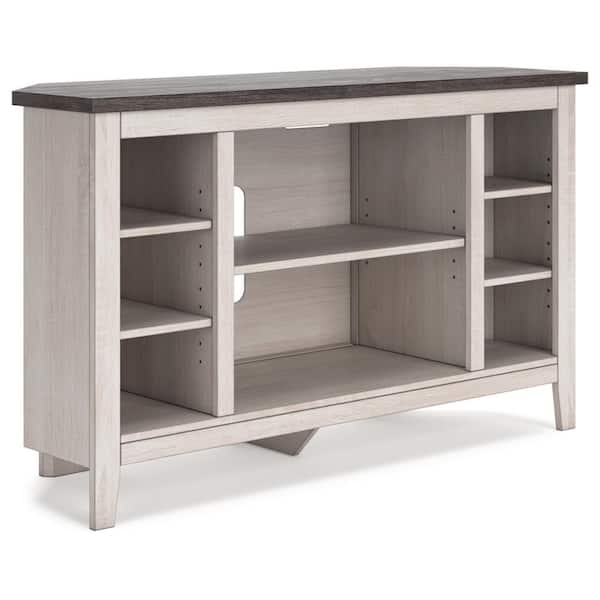 Signature DESIGN BY ASHLEY Dorrinson White/Gray TV Stand Fits TV's up to 55 in. with Shelf