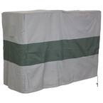8 ft. Gray Waterproof with Green Stripe Log Rack Cover