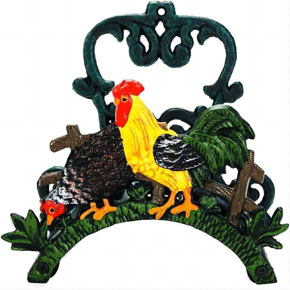 Heavy Duty Cast Iron Hose Holder, Garden and Yard Decorative Cocks Wall Mou