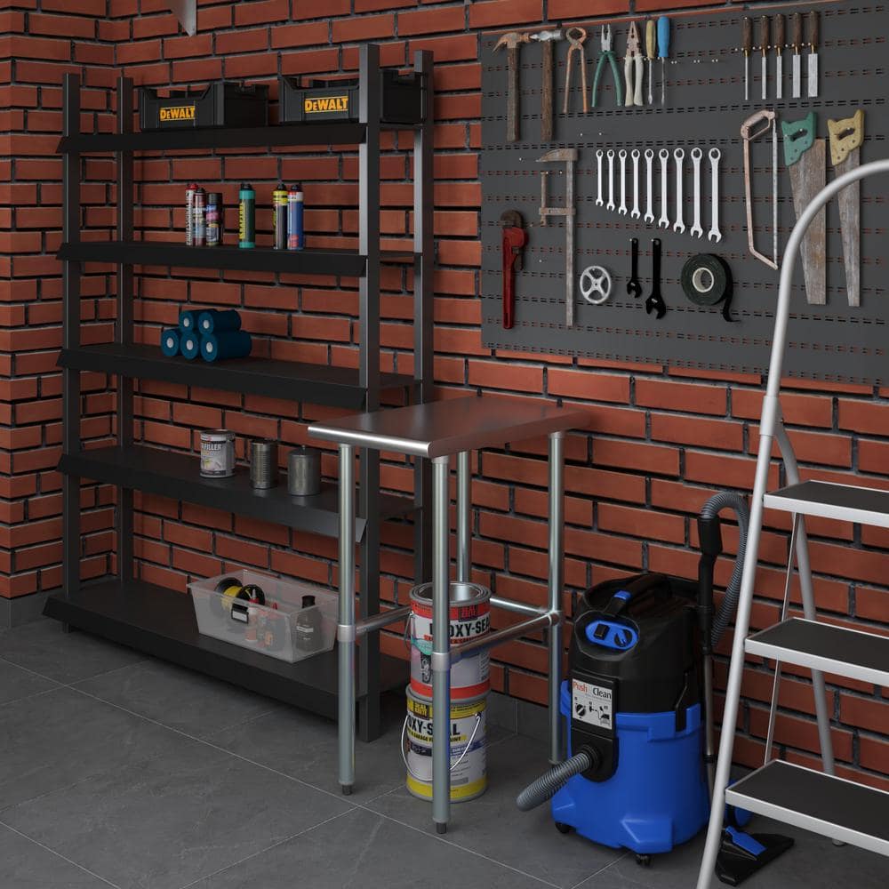 24'' x 15'' Stainless Steel Utility Work Table with Galvanized Legs