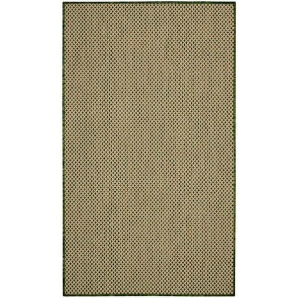 Nourison Courtyard Green 3 ft. x 5 ft. All-over design Contemporary Area Rug