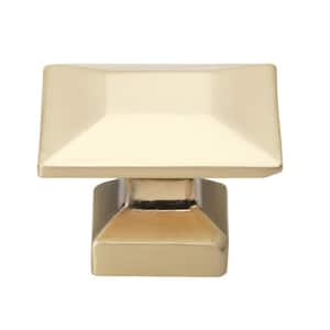 1-3/8 in. Champagne Gold Finish Modern Square Cabinet Knob (10-Pack)