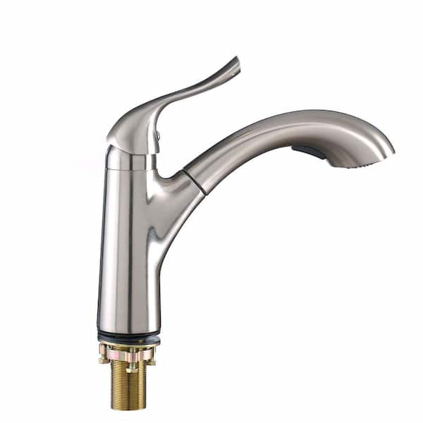 Kokols Single-Handle Pull-Out Sprayer Kitchen Faucet in Brushed Nickel