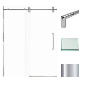 Teegan Plus 59 in. W x 80 in. H Sliding Door with Fixed Panel Semi-Frameless Shower Door with Clear Glass