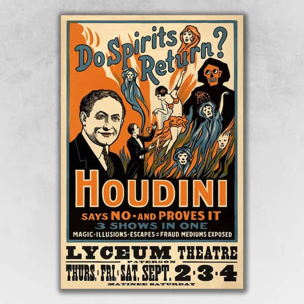 HomeRoots Charlie Houdini Spirits Vintage Magic by Unknown Unframed Art Print 18 in. x 12 in.