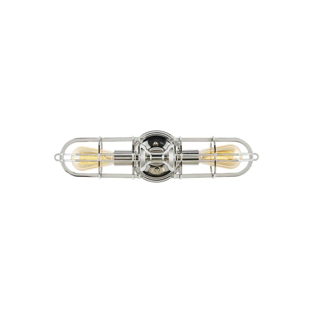 Urban Renewal 2-Light Industrial Vintage Polished Nickel Wall Bathroom Vanity Light price history on PriceWatchPro