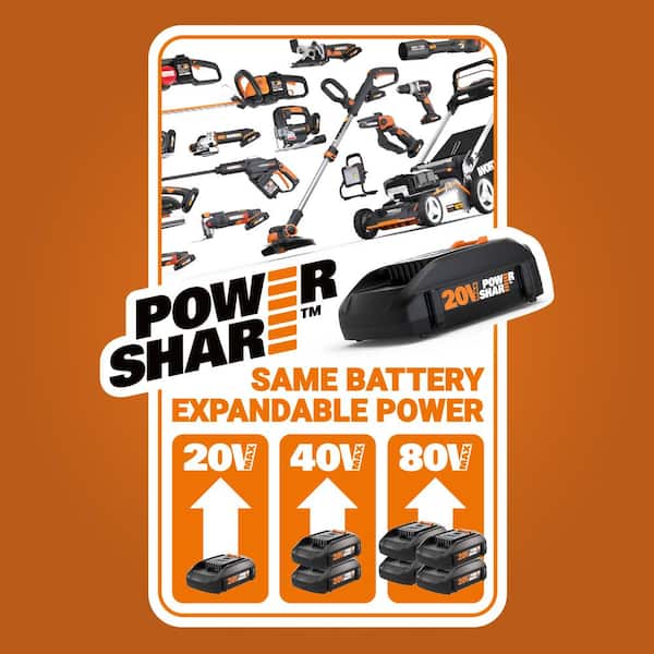 WX812L.9 Worx 20V Powershare 4 1/2 Angle Grinder w/ Brushless Motor - Tool  Only 845534021233