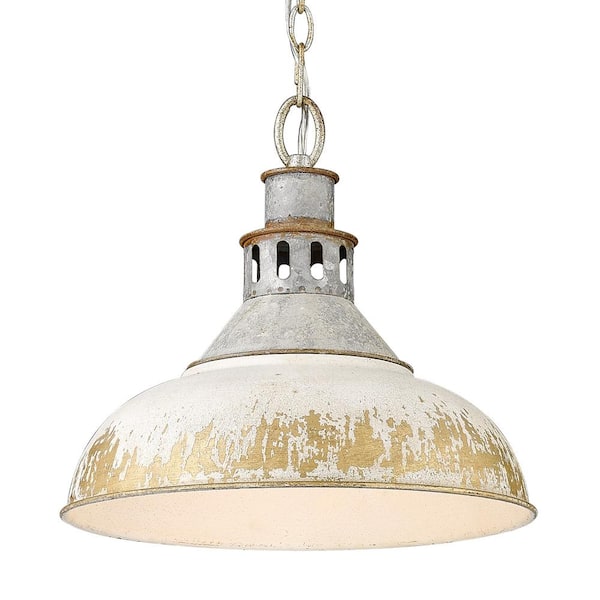 Golden Lighting Kinsley 1-Light Aged Galvanize Steel Standard Pendant