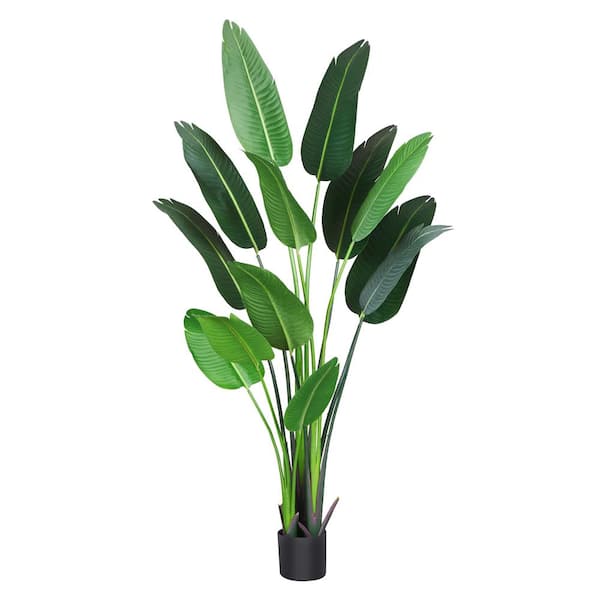 DR.Planzen 6 ft. Artificial Bird of Paradise Plant with 13-Trunks, Tropical Faux Palm Tree in Pot for Indoor Outdoor Decor