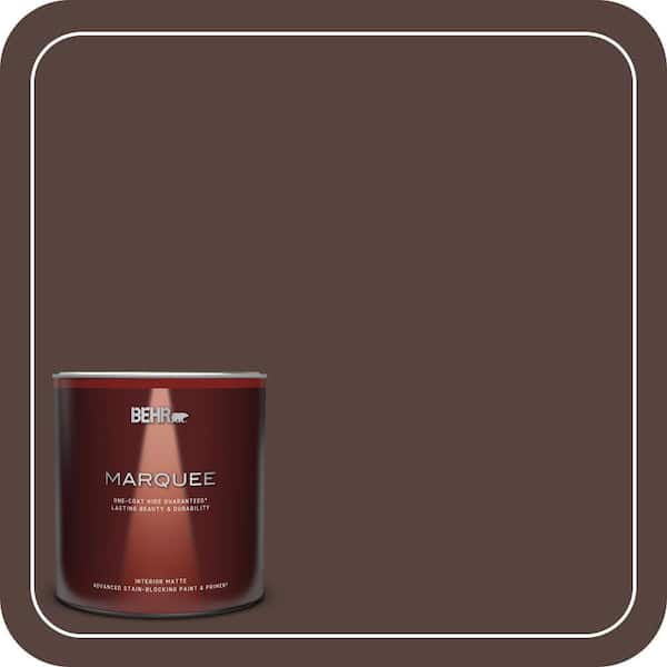 BEHR MARQUEE 1 qt. #PPF-51 Dark Walnut Matte Interior Paint & Primer