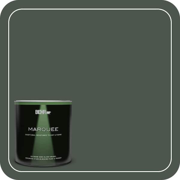 BEHR MARQUEE 1 qt. #PMD-66 Deep Evergreen Semi-Gloss Enamel Exterior Paint & Primer