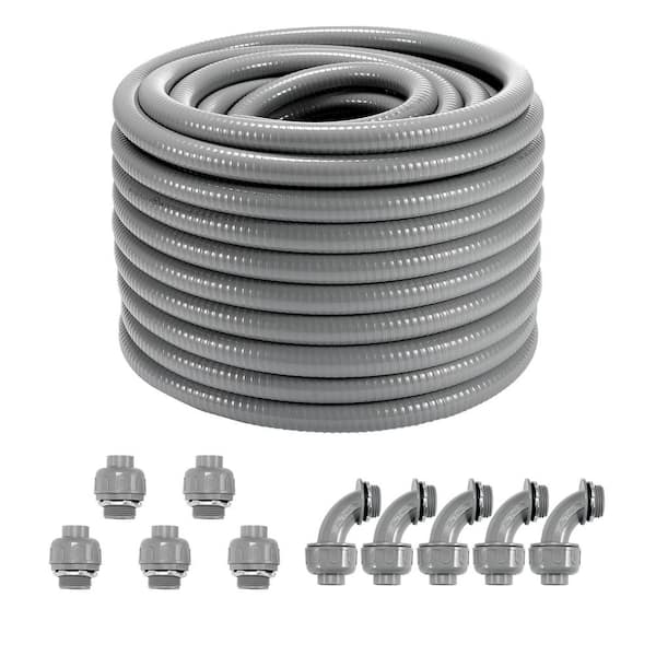 3/4 in. Flexible Electrical Conduit 100 ft. PVC Liquid-Tight Conduit Non-Metallic for Air Conditioning Motor IP65
