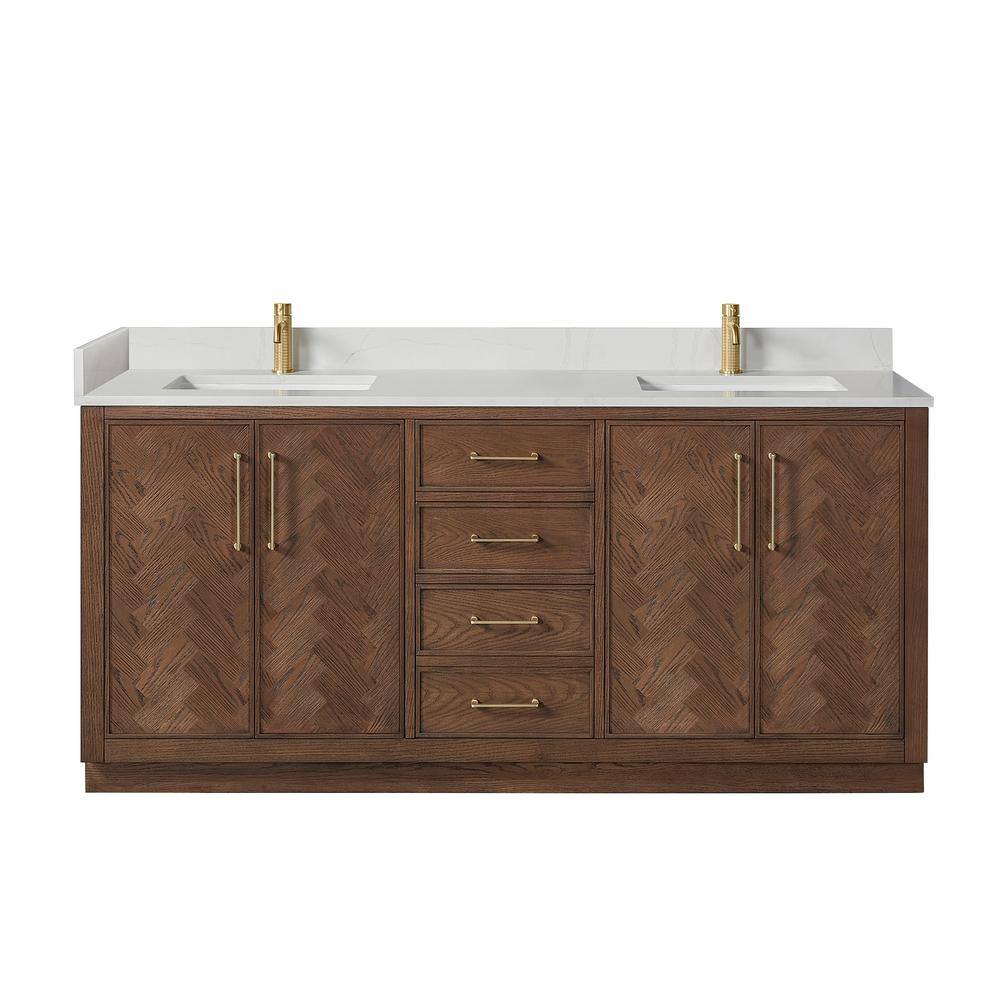 ROSWELL Jakarta 72 in. W. x 22 in. D x 33.9 in .H Double Bath Vanity in ...