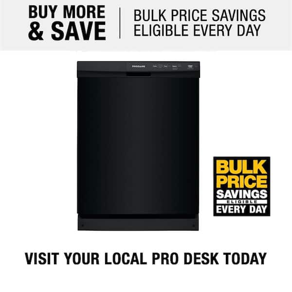 Frigidaire 24 In. in. Front Control Built-In Tall Tub Dishwasher in Black  with 3-Cycles, 55 dBA FFCD2413UB - The Home Depot