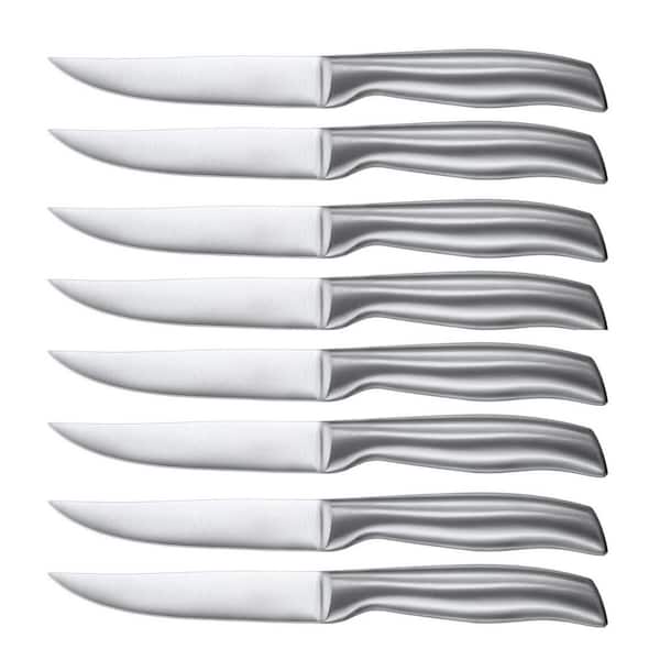 4.5 in. High Carbon Stainless Steel Straight Edge Steak Knife Set with Ergonomic Handle (Set of 8)