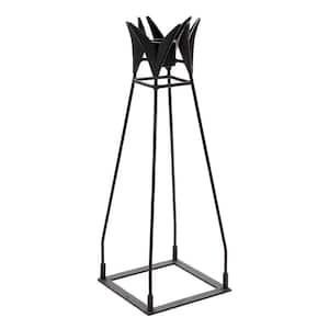 Gazing Globe Ball Stand with Baseplate, 33 in. Tall Black Powder Coat Finish