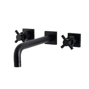 Concord Wall Mount Tub Faucet in Matte Black (Valve Included)