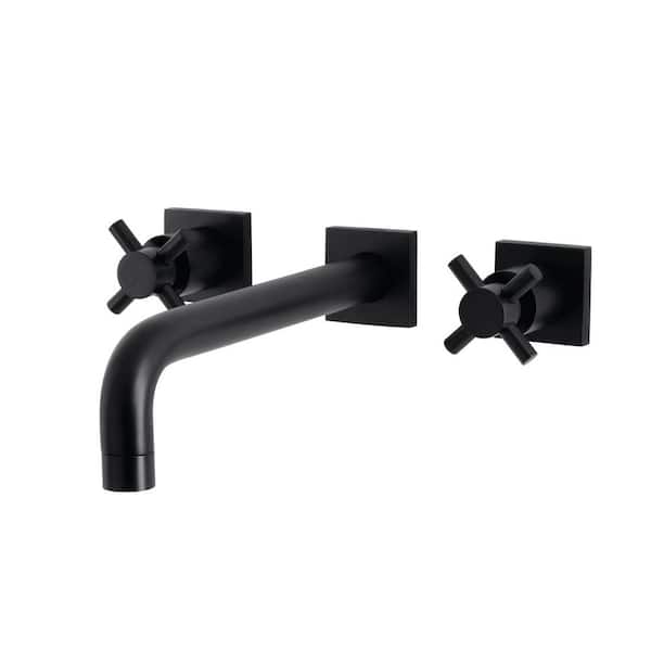 Kingston Brass Concord Wall Mount Tub Faucet in Matte Black (Valve Included)