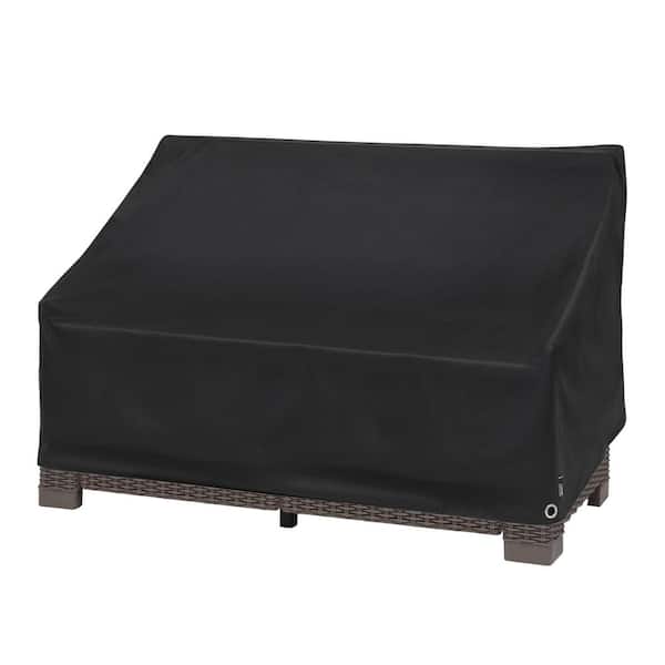 MODERN LEISURE Garrison 66 in. L x 40 in. W x 39 in. H Waterproof Black Diamond Patio Loveseat Cover
