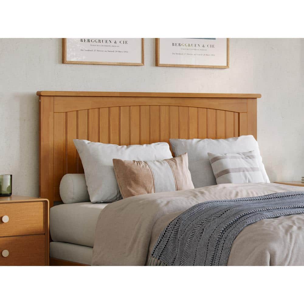 Nantucket Light Toffee Full Upholstered Solid Wood Bed Frame