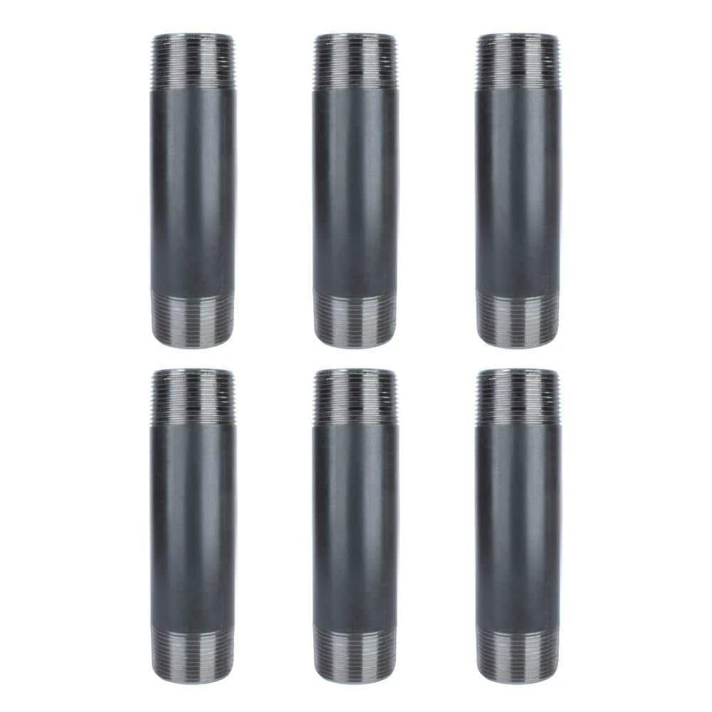 1-1/4 in. x 6 in. Industrial Steel Grey Plumbing Nipple in Black (6-Pack) price history on PriceWatchPro