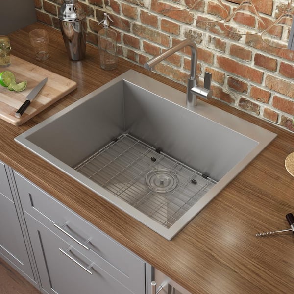 Tirana 25 in. Drop-in Topmount Single Bowl 16-Gauge Stainless Steel Kitchen Sink
