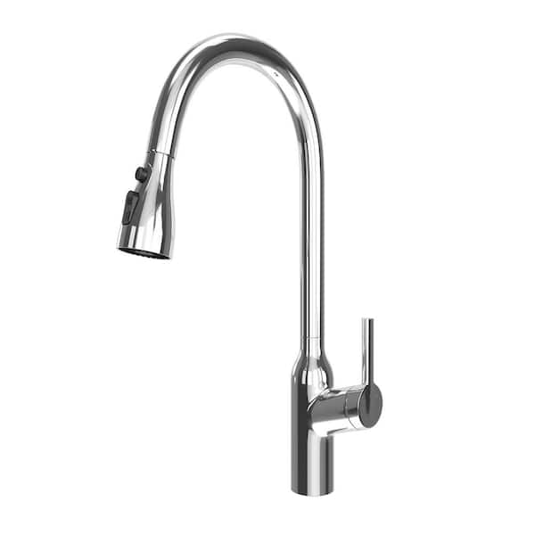 PERLIRIA INC Single Handle Pull Down Sprayer Kitchen Faucet, Kitchen Sink Faucet with Pull Out Sprayer in Chrome