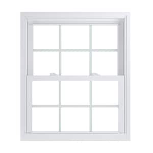 31.75 in. x 37.25 in. 70 Pro Series Low-E Argon Glass Double Hung White Vinyl Replacement Window with Grids, Screen Incl