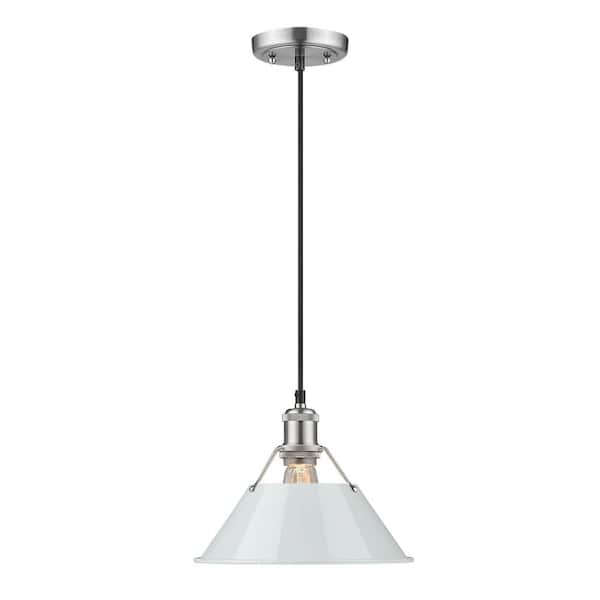 Orwell 100-Watt 1-Light Pewter and Dusky Blue Pendant Light
