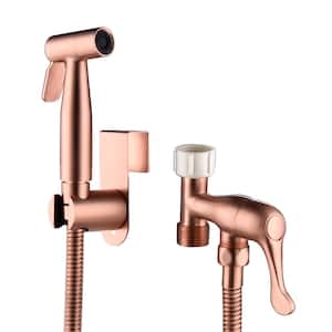 Durable Single Handle Bidet Faucet with Hose and Valve in Rose Gold