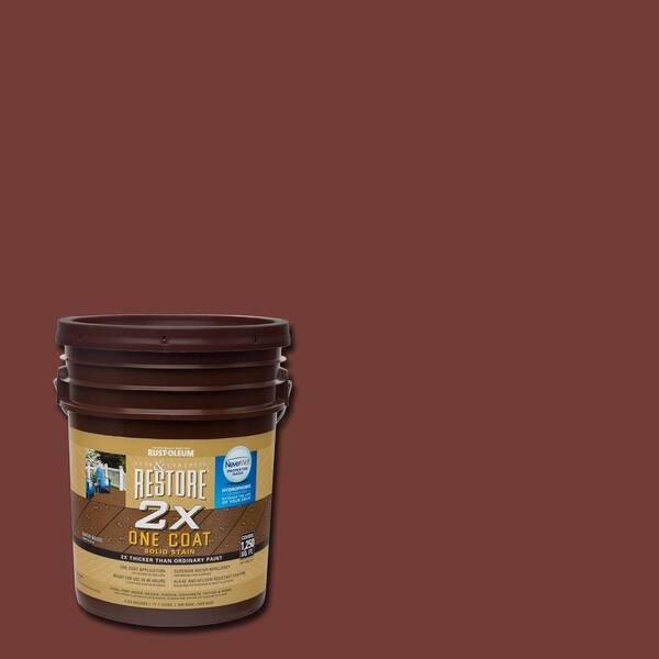 Rust-Oleum Restore 5 gal. 2X Navajo Red Solid Deck Stain with NeverWet