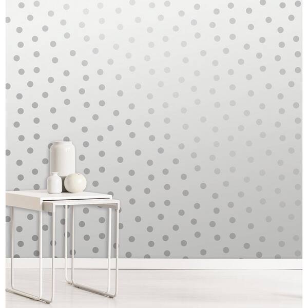 Silver Wallpaper Starlight Spots White 