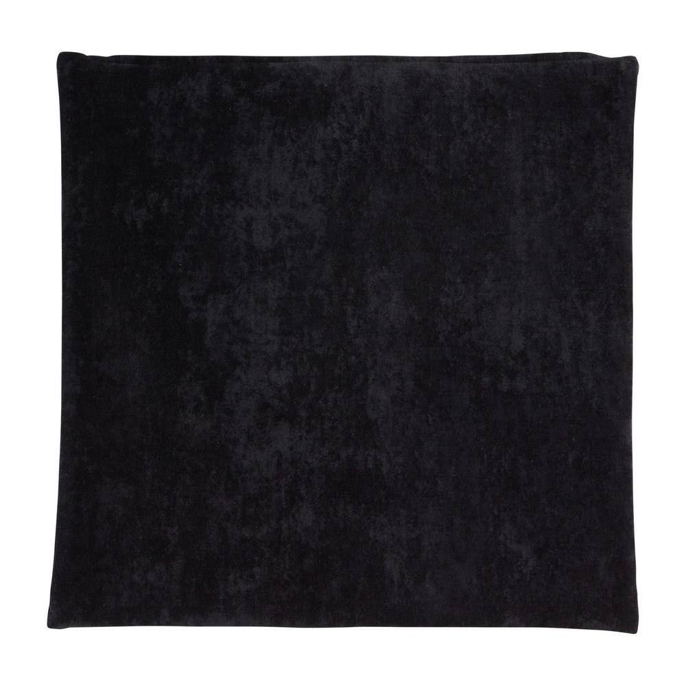 Sable Black Velvet 24-Inch Square Throw Pillow