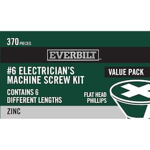 32 Zinc-Plated Phillips Flat-Head Electricians Machine Screw Kit
