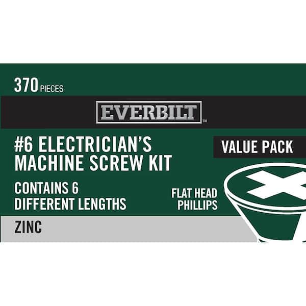 Everbilt 32 Zinc-Plated Phillips Flat-Head Electricians Machine Screw Kit